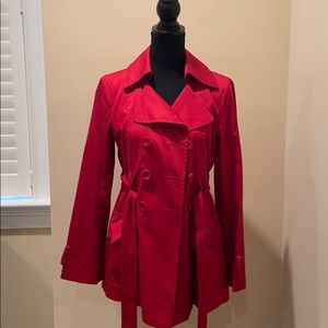 Nanette Lepore Red Trench Coat- Size 6